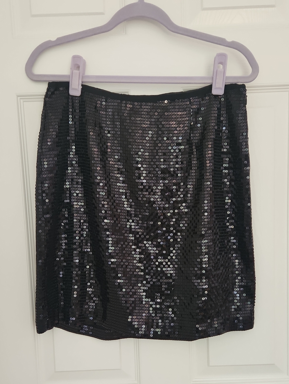 LOFT Black Sequin Mini Skirt
